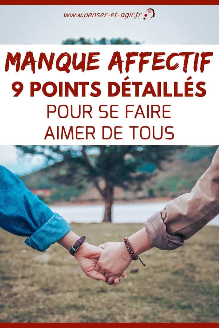Manque affectif : 9 points détaillés pour se faire aimer de tous
Si vous souffrez d'un problème de manque affectif, cet article vous explique en 9 points comment devenir la personne la plus aimée en très peu de temps.