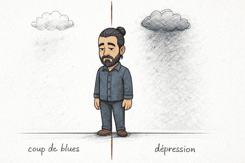 dépression avec un coup de blues