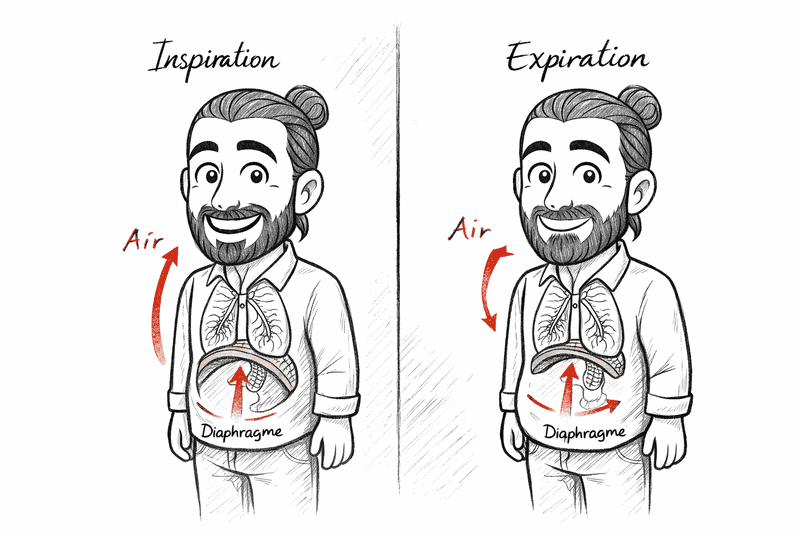 respiration abdomino-diaphragmatique antérieure