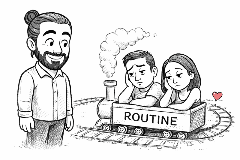 reconnaître que le train-train a gagné son couple